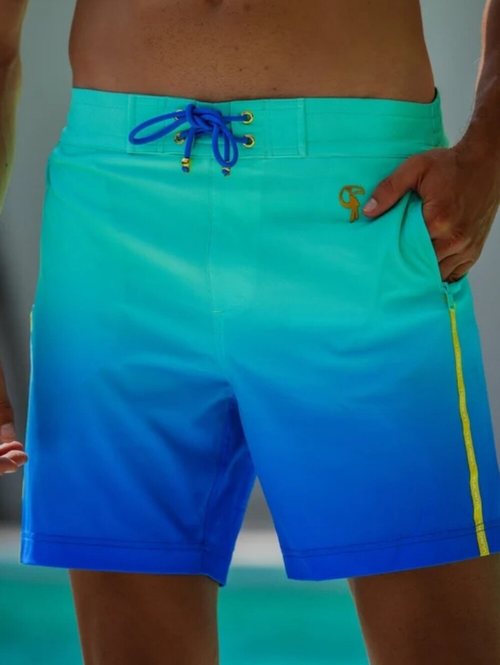 Tucann Faded Ocean Swim Trunks 5"- Blue/Teal